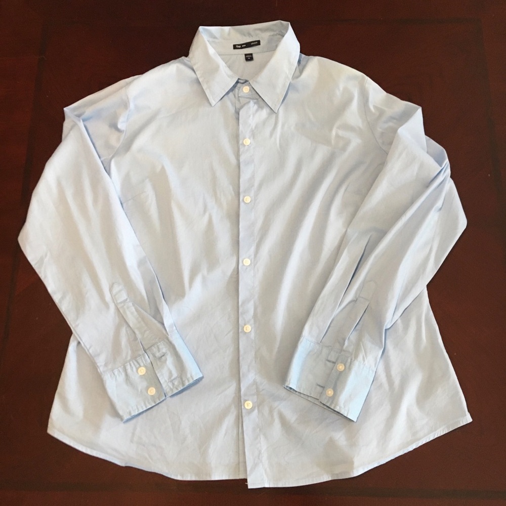 Gap factory. Baby blue button down shirt. Size XL